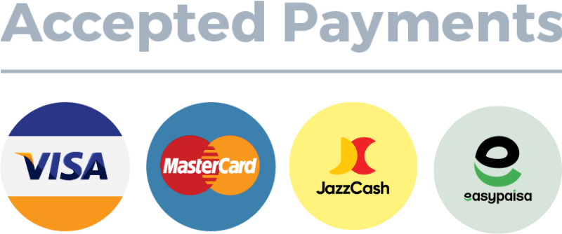 Accepted Payments — Visa, Mastercard, JazzCash, easypaisa